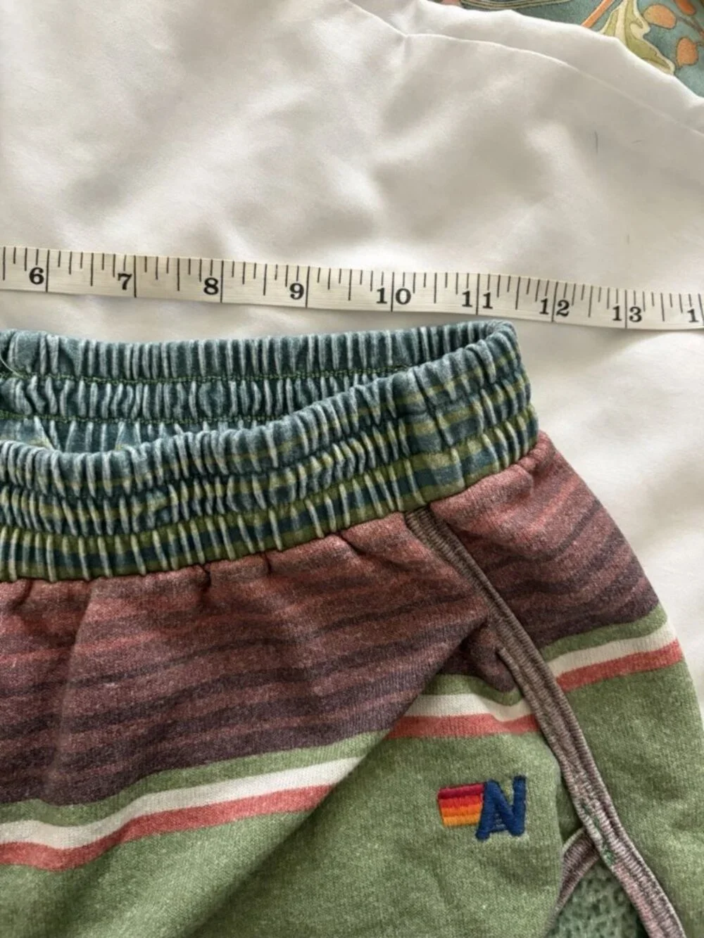 Aviator Nation Green Tulum Rainbow Jogger Shorts Size XS - Picture 6 of 8